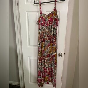NATURAL LIFE Floral Maxi Dress - Pink, Yellow, Brown